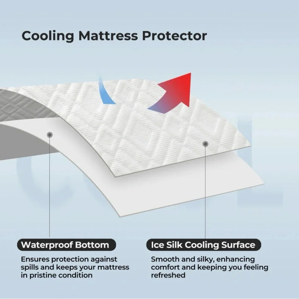 KING polyester cooling mattress pad